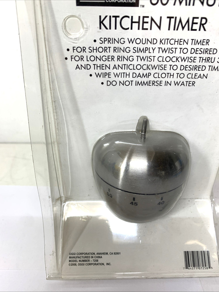 Apple Stainless Steel 60-Minute Kitchen Timer 7258