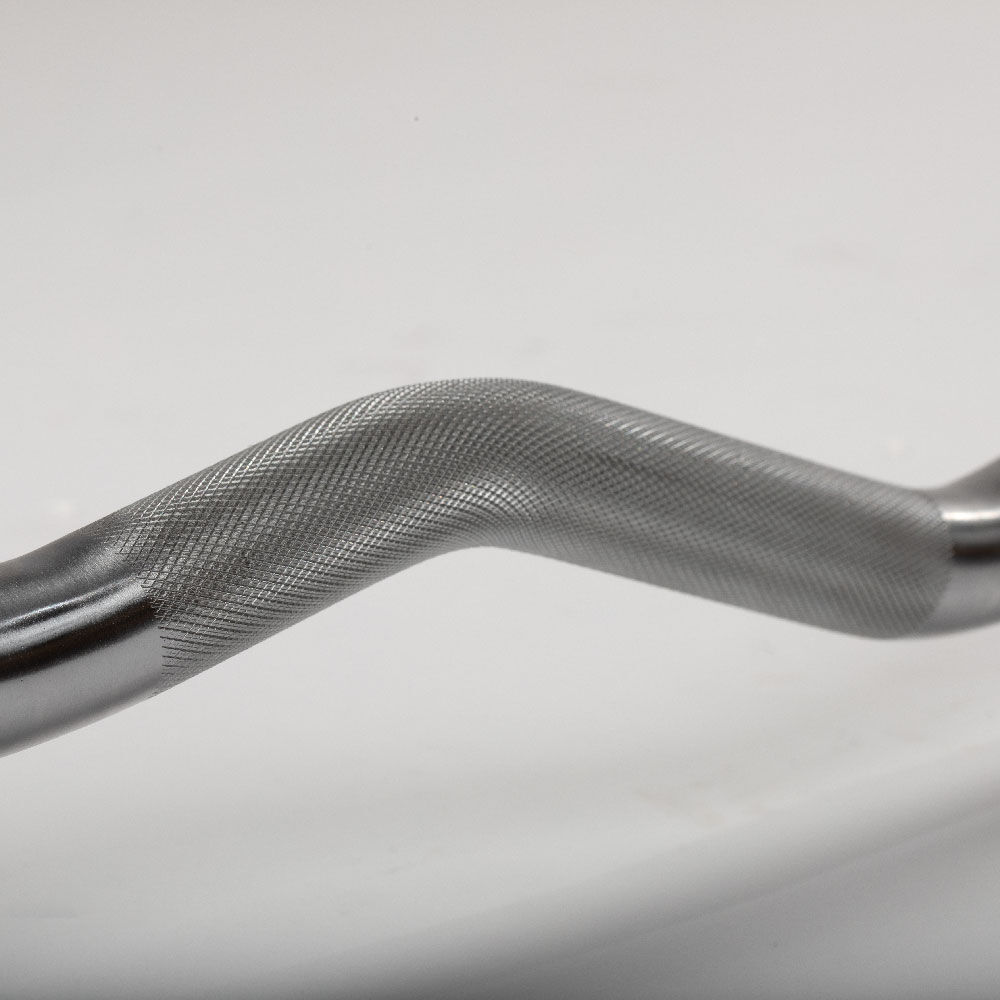 Titan Fitness 50 LB Rubber EZ Curl Fixed Barbell, Pre-Loaded Weight Bar