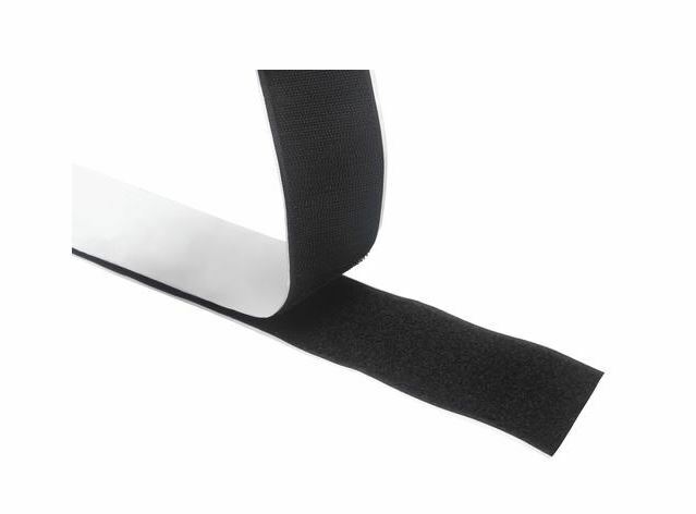 Hook & Loop Tape Adhesive Black 2" W x 4' L
