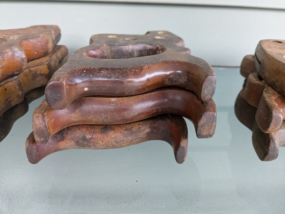 9 Assorted Antique & Misc. Wheat Carved Saw Handles