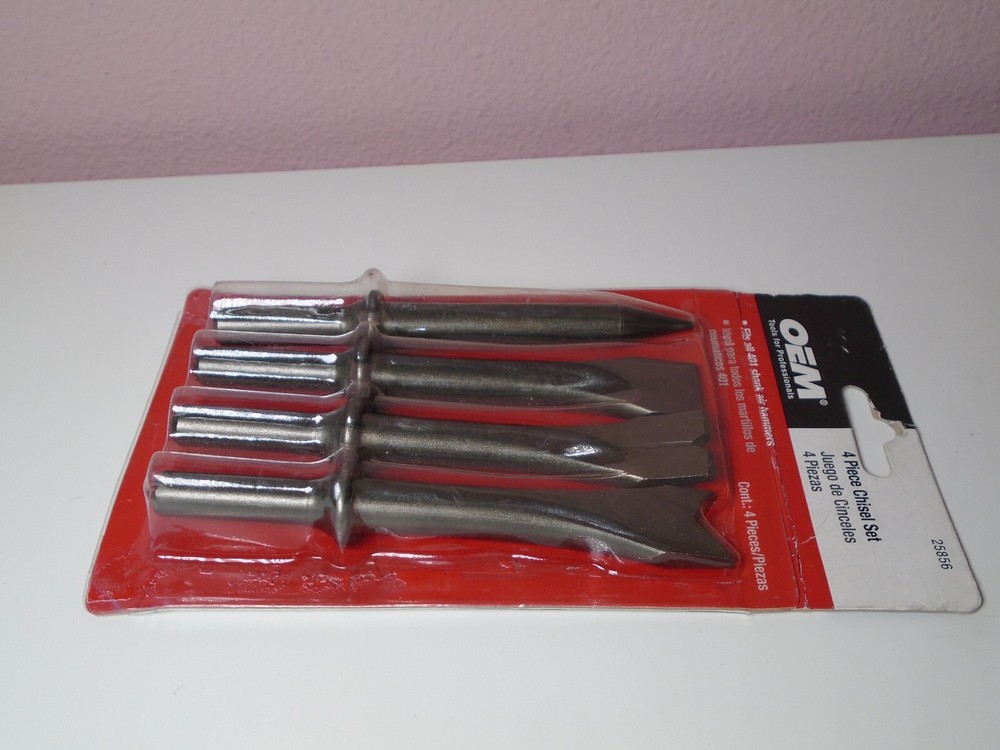 4pc Replacement AIR HAMMER CHISEL BITS CVM steel .401 Shank Chisels Tool 5" NEW