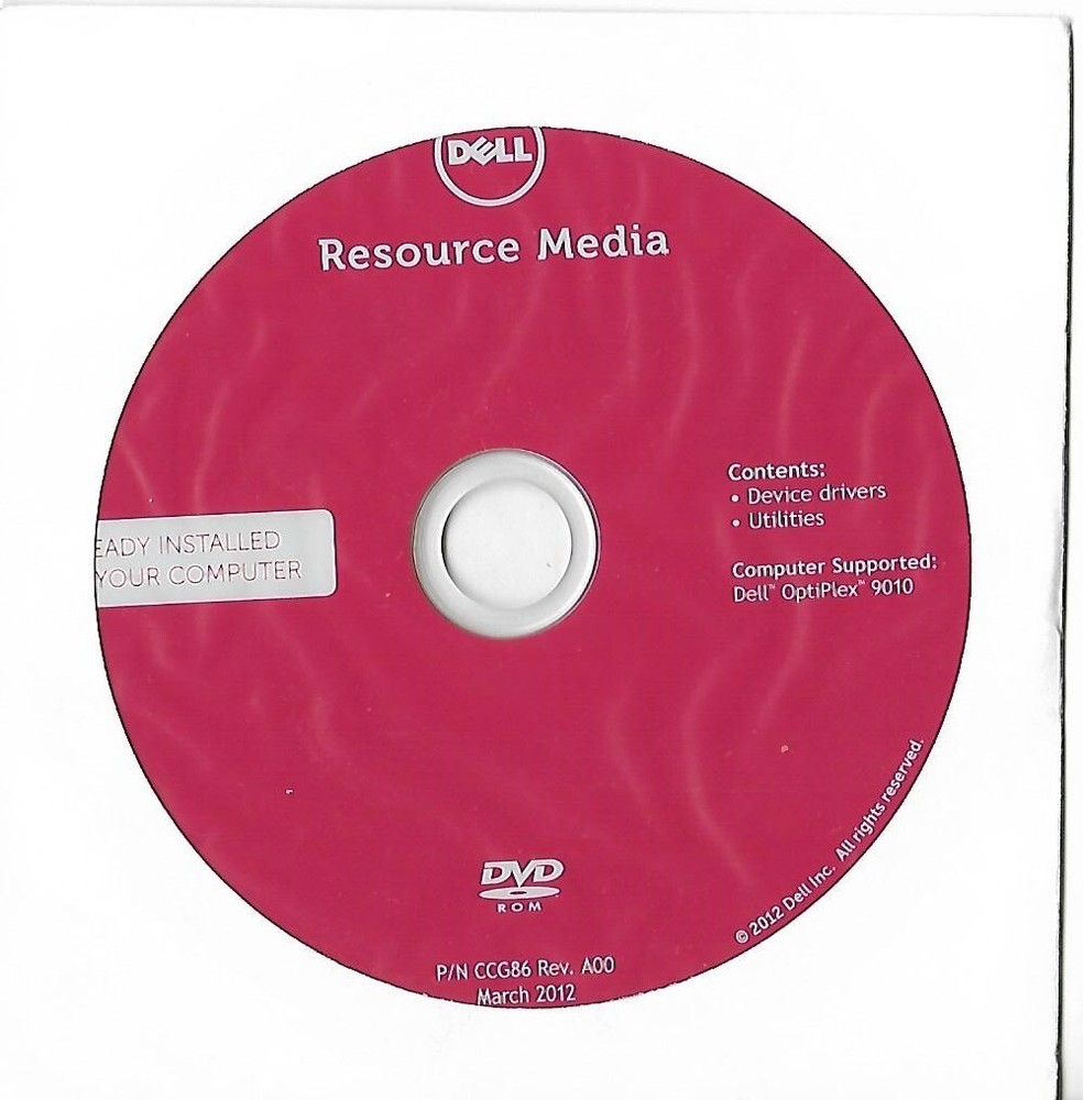 Dell OptiPlex "9010 Drivers Utilities 2012 Resource Media Software