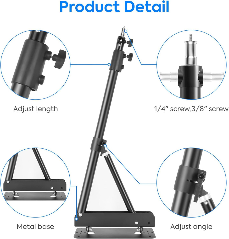 Ring Light Wall Mount Boom Arm, 51Inch/130Cm Adjustable Triangle Wall Mounted Su