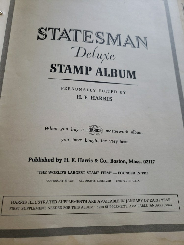 H.E.Harris Statesman Deluxe World Stamp Album with 120 Stamps Holds Up To 30,000