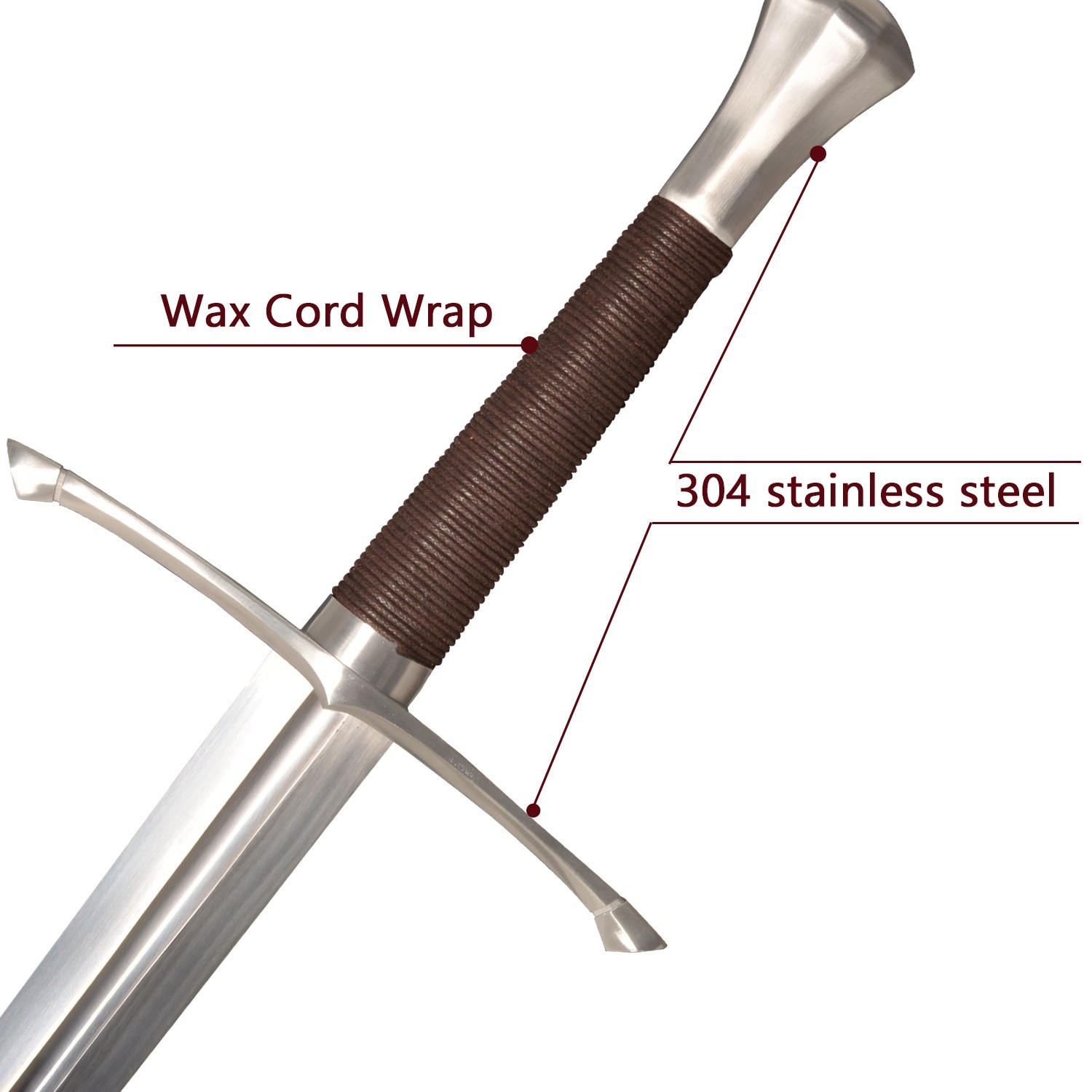 46.5" Medieval Western Sword/Real Sword With Belts Handmade/Manganese Steel