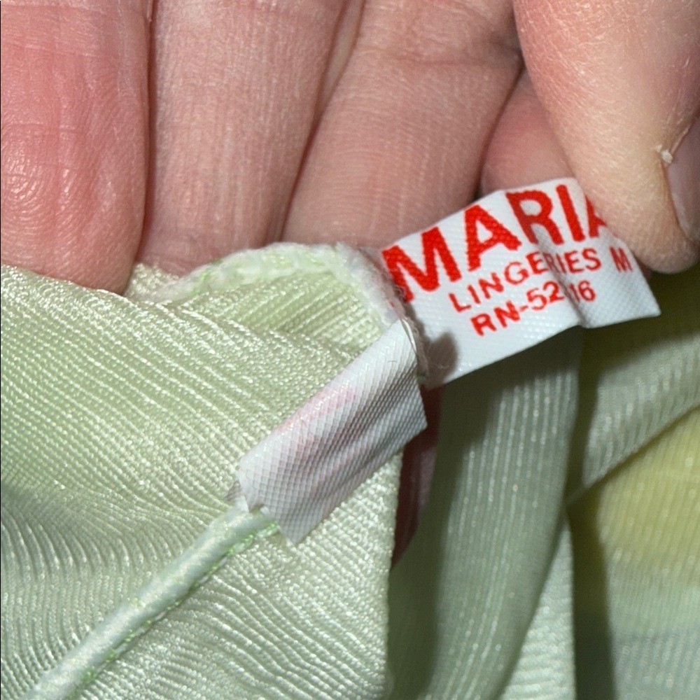 Vintage green embroidered half slip