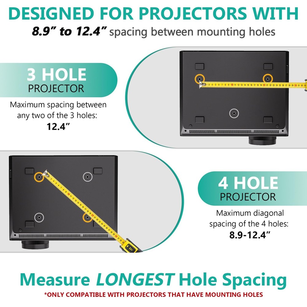 Projector Ceiling Or Wall Mount Universal Height Adjustable Holder PM-003-B