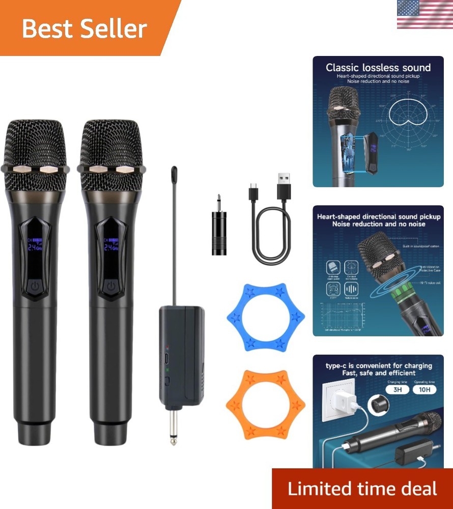 Wireless Karaoke Microphone - Dynamic Handheld Mic with 160ft Range for Parties