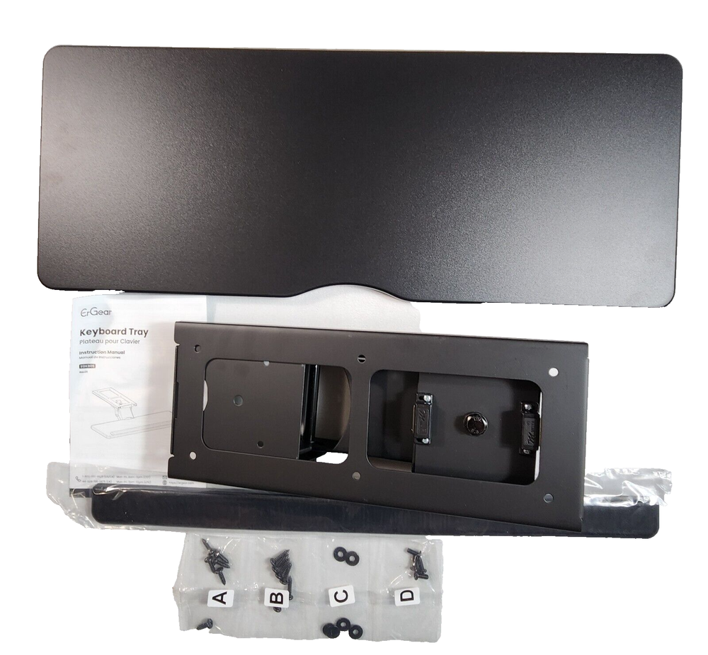 ErGear Keyboard Tray Under Desk Height Adjustable For Mouse & Keyboard Slide Out
