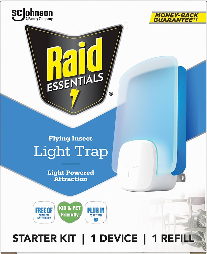 Essentials Flying Insect Light Trap Starter Kit, 1 Plug-In Device + 1 Cartridge