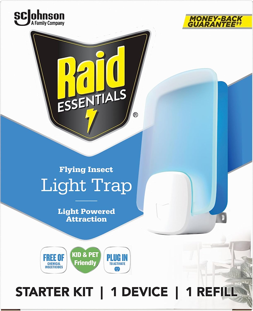 Essentials Flying Insect Light Trap Starter Kit, 1 Plug-In Device + 1 Cartridge