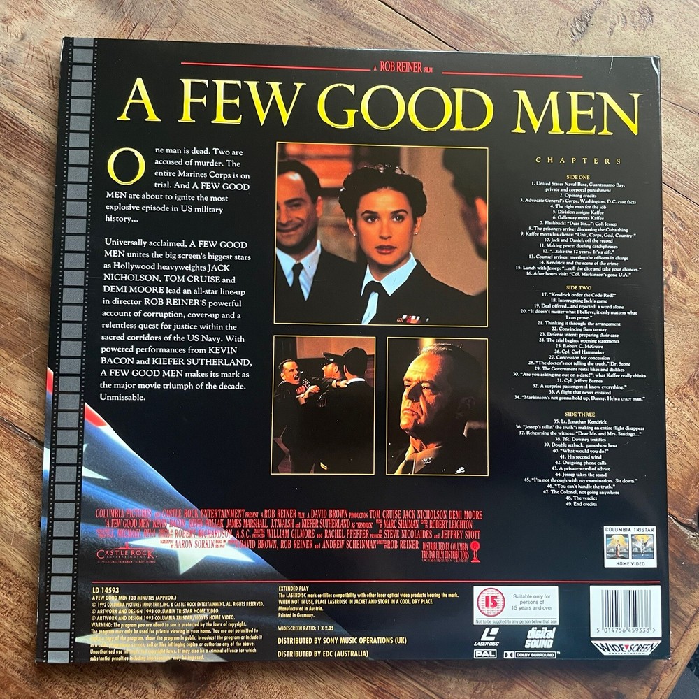 A FEW GOOD MEN - JACK NICHOLSON MINT LASERDISC (TWO DISCS)