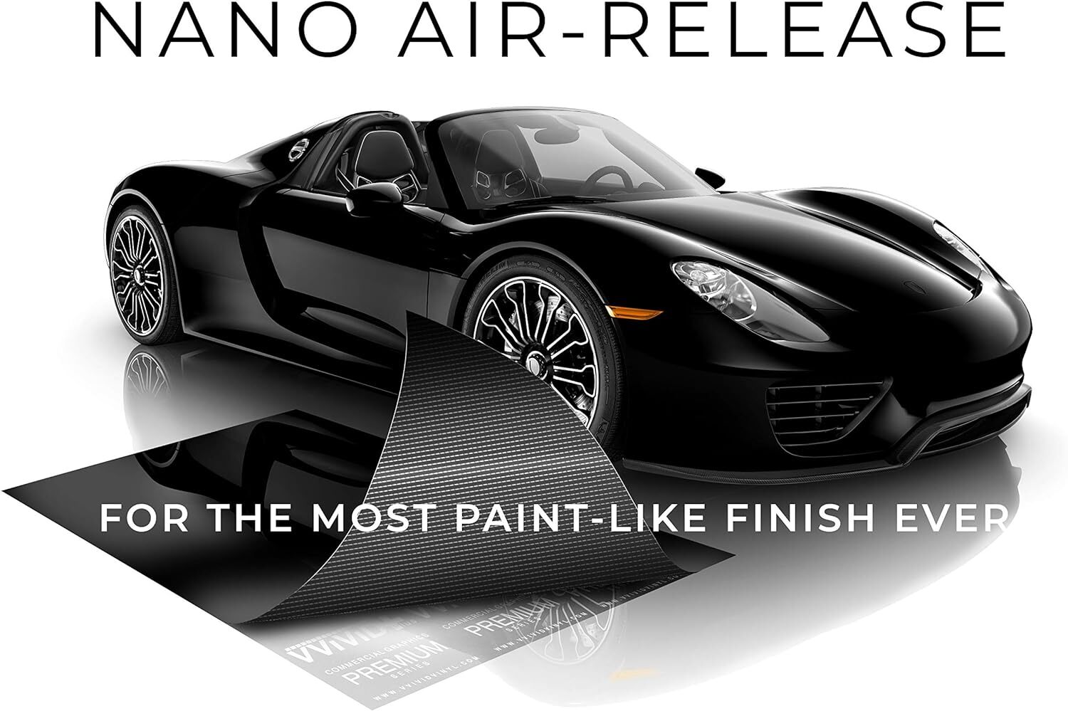 VViViD+ Ultra Gloss Premium Vinyl Car Wrap Film 1ft x 5ft, Piano Black