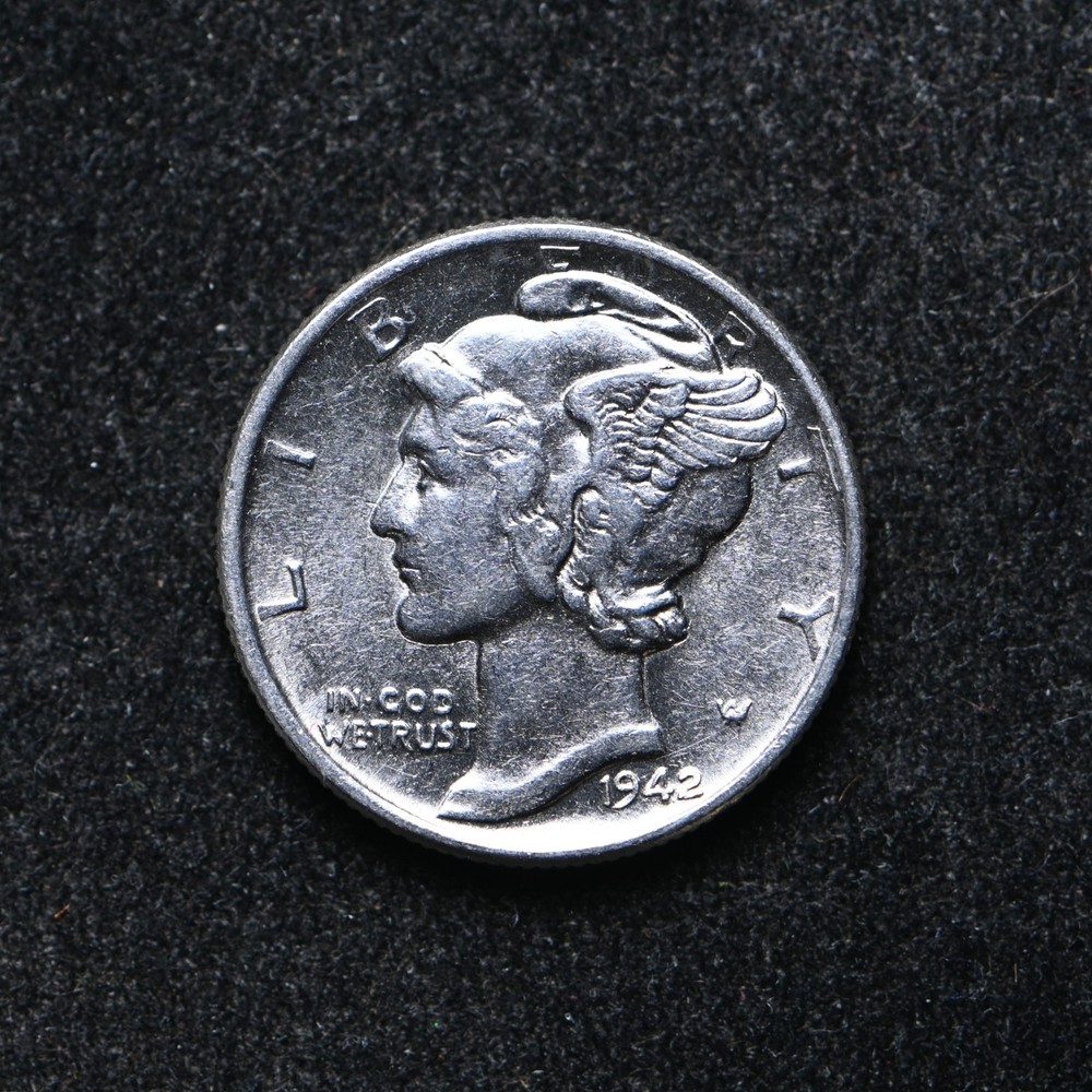 1942 Mercury Silver Dime AU++ (bb18426)