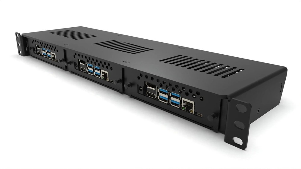 1U rack mount Pro Enclosed 3x Jetson - FRONT REMOVABLE