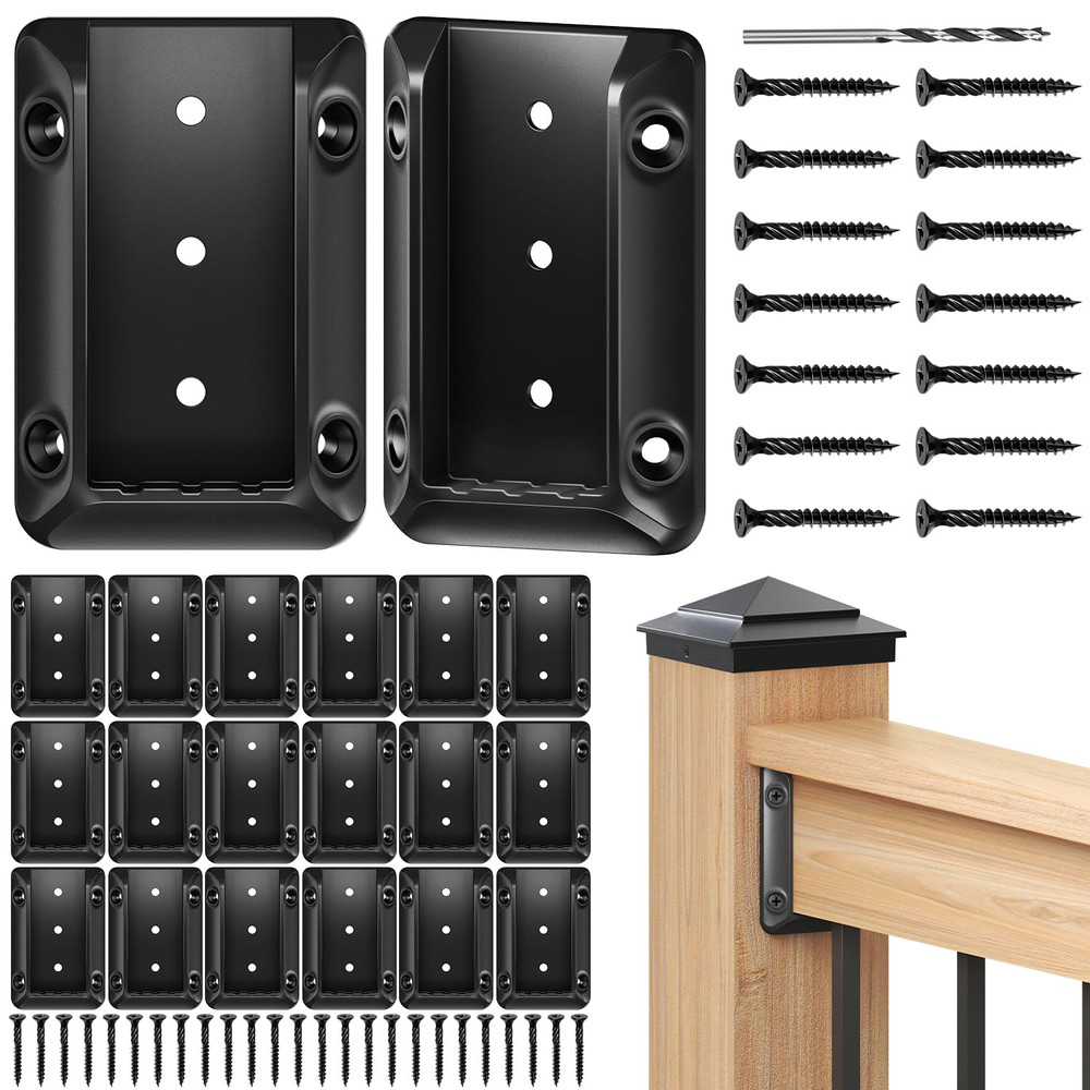 20 Pack Deck Rail Brackets for 2x4 Posts Stair Fence Handrail