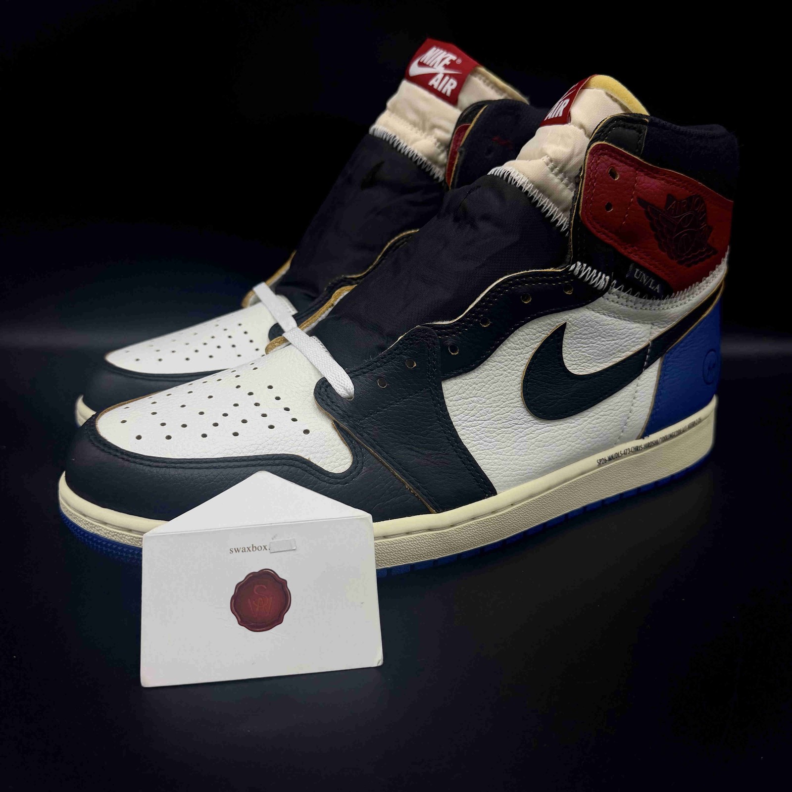 Air Jordan 1 x Union x Fragment Black and Varsity Red IO7847-002 Men Size