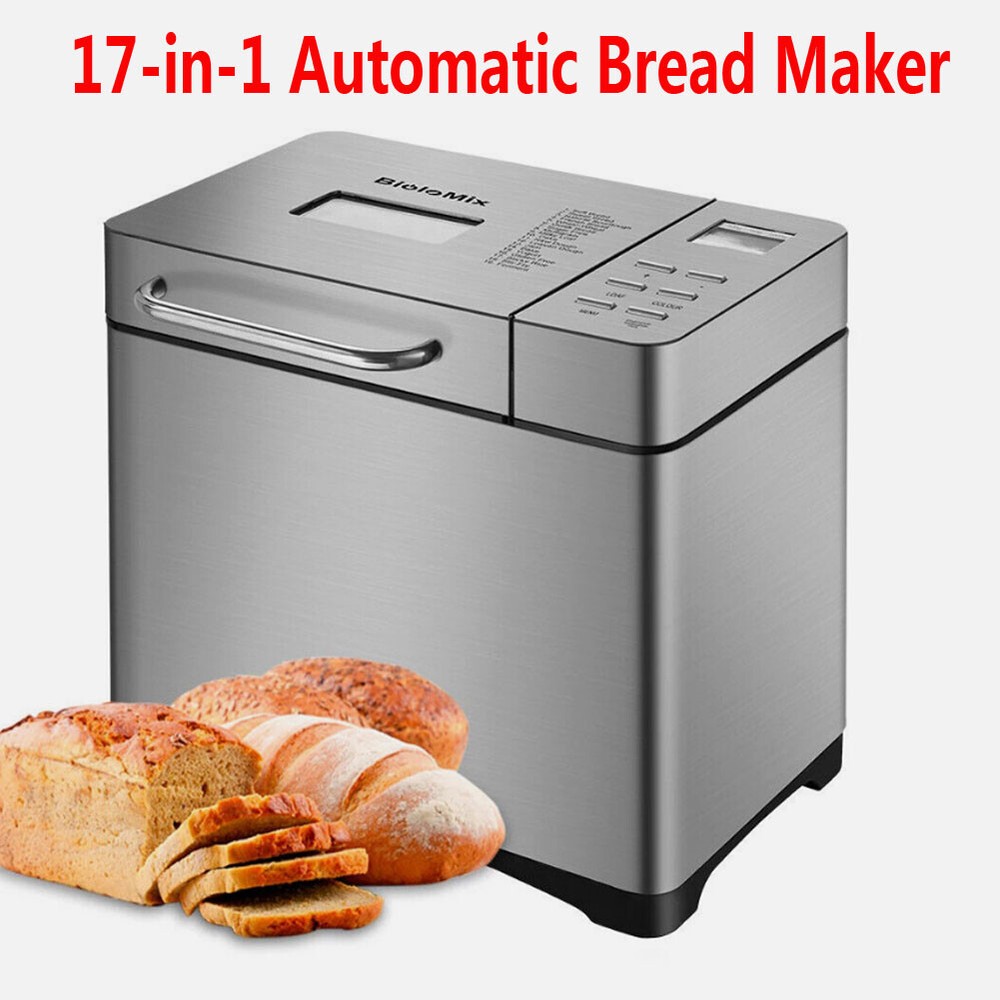 17-in-1 Automatic Bread Maker 2LB 650W Stainless Steel Bread Machine