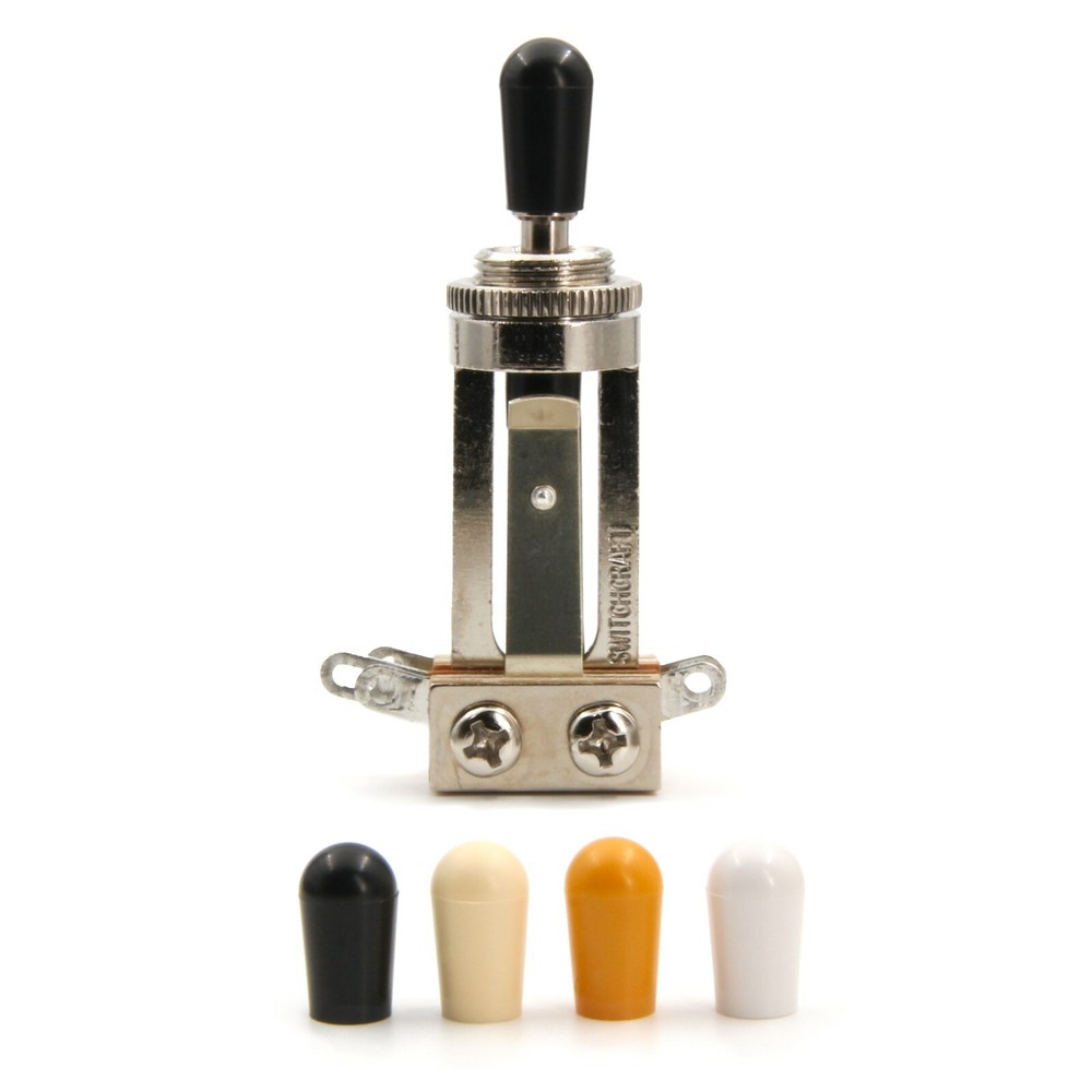 Switchcraft 3-Way Toggle Switch for Gibson Les Paul, Long Straight w/ Switch Tip