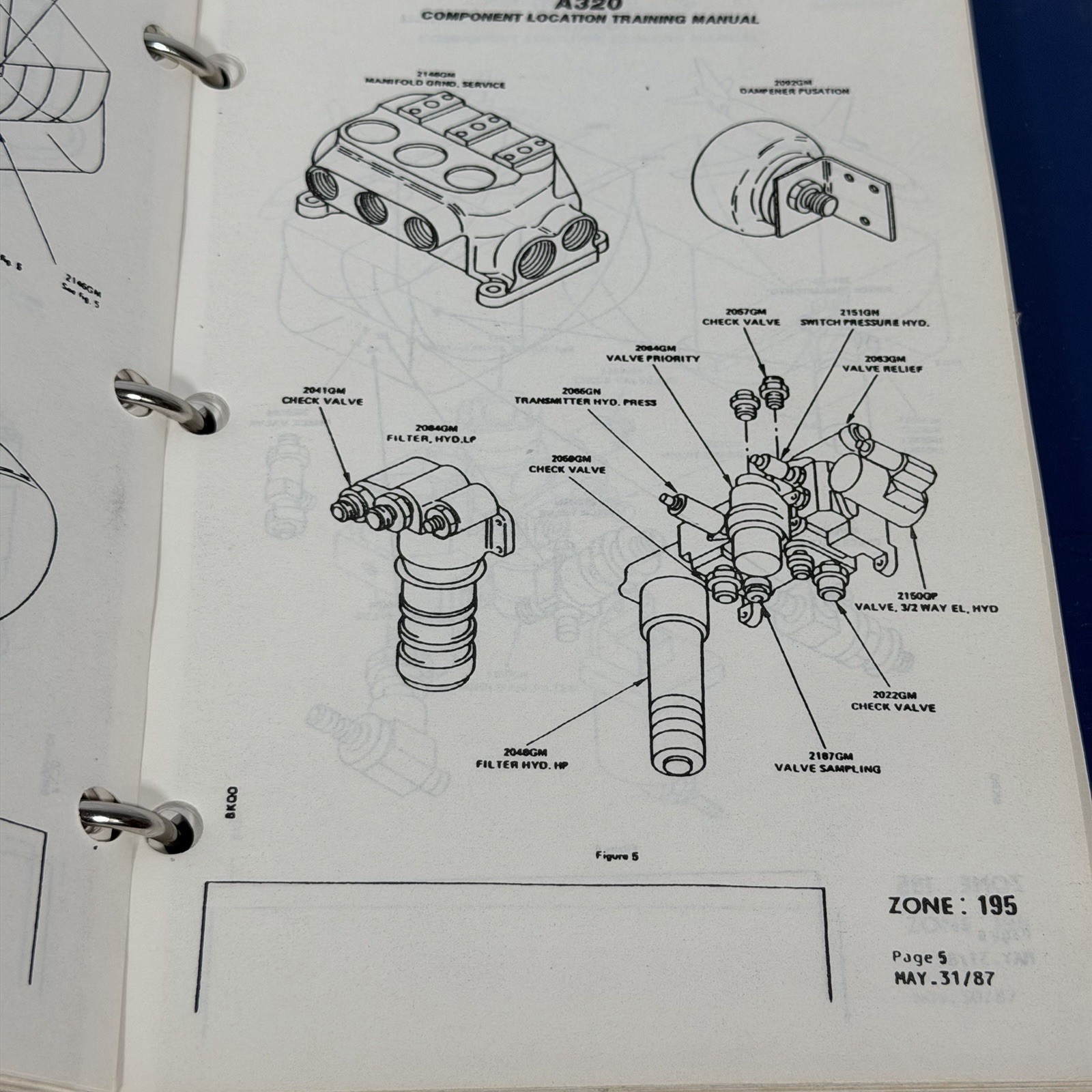 A320 Component Location Training Manual Aeroformation 1986 Airbus Binder