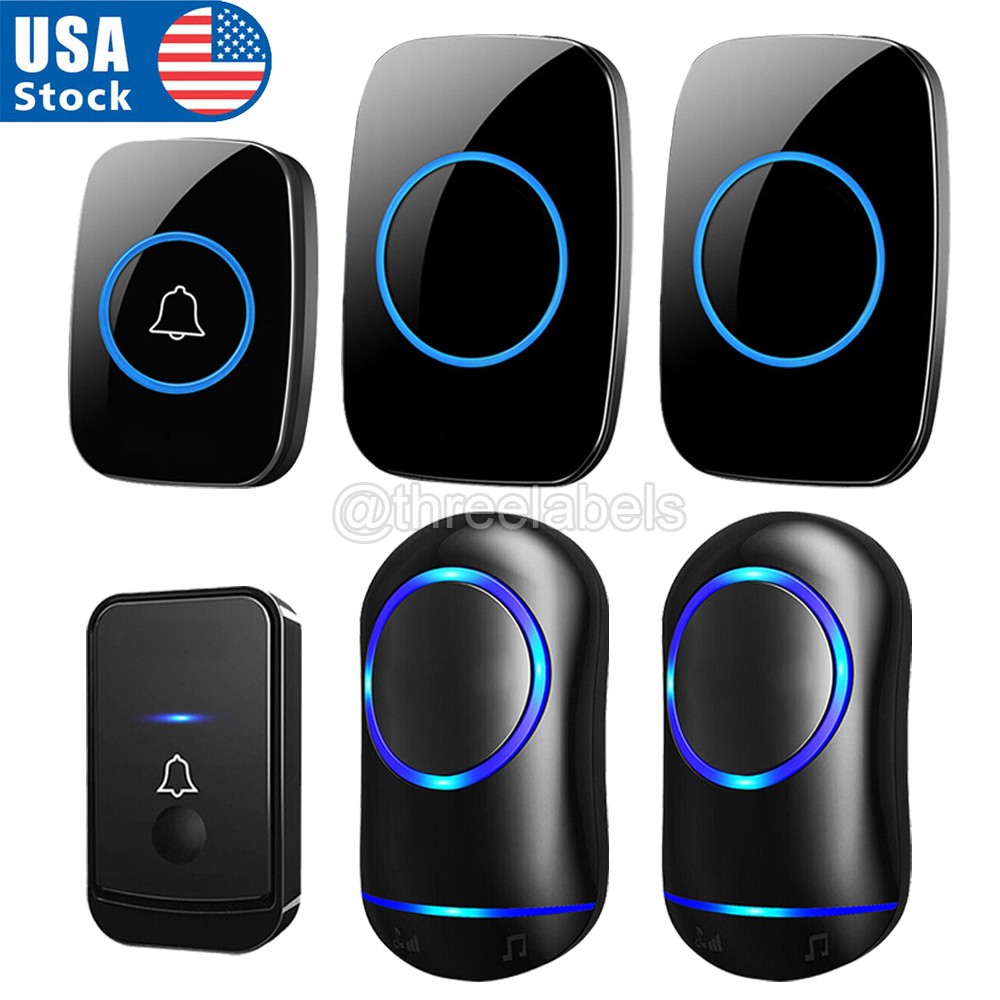 1000FT Wireless Doorbell Waterproof 2 Plugin Receiver Adjustable Volume 38 Chime