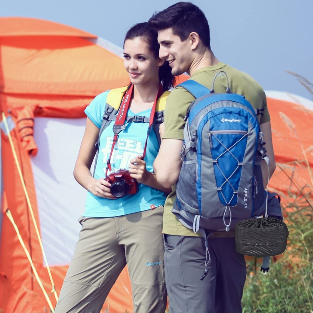 YETO Camping Cookware Set Hard-Anodized Aluminum Foldable Backpacking Camping...