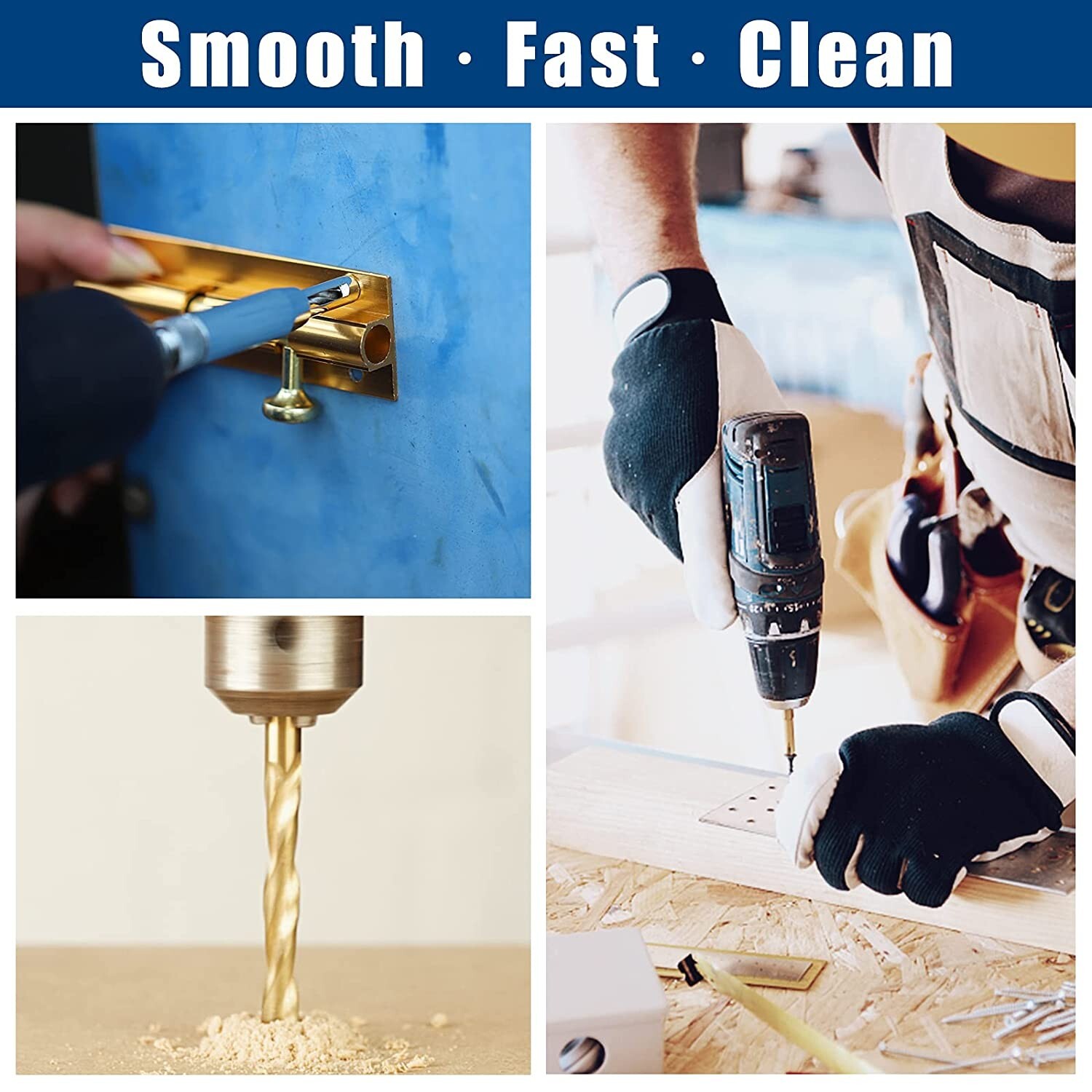 13Pcs HSS Titanium Coated Twist Drill Bit Set 1.5-6.5mm Hex Shank For wood Metal