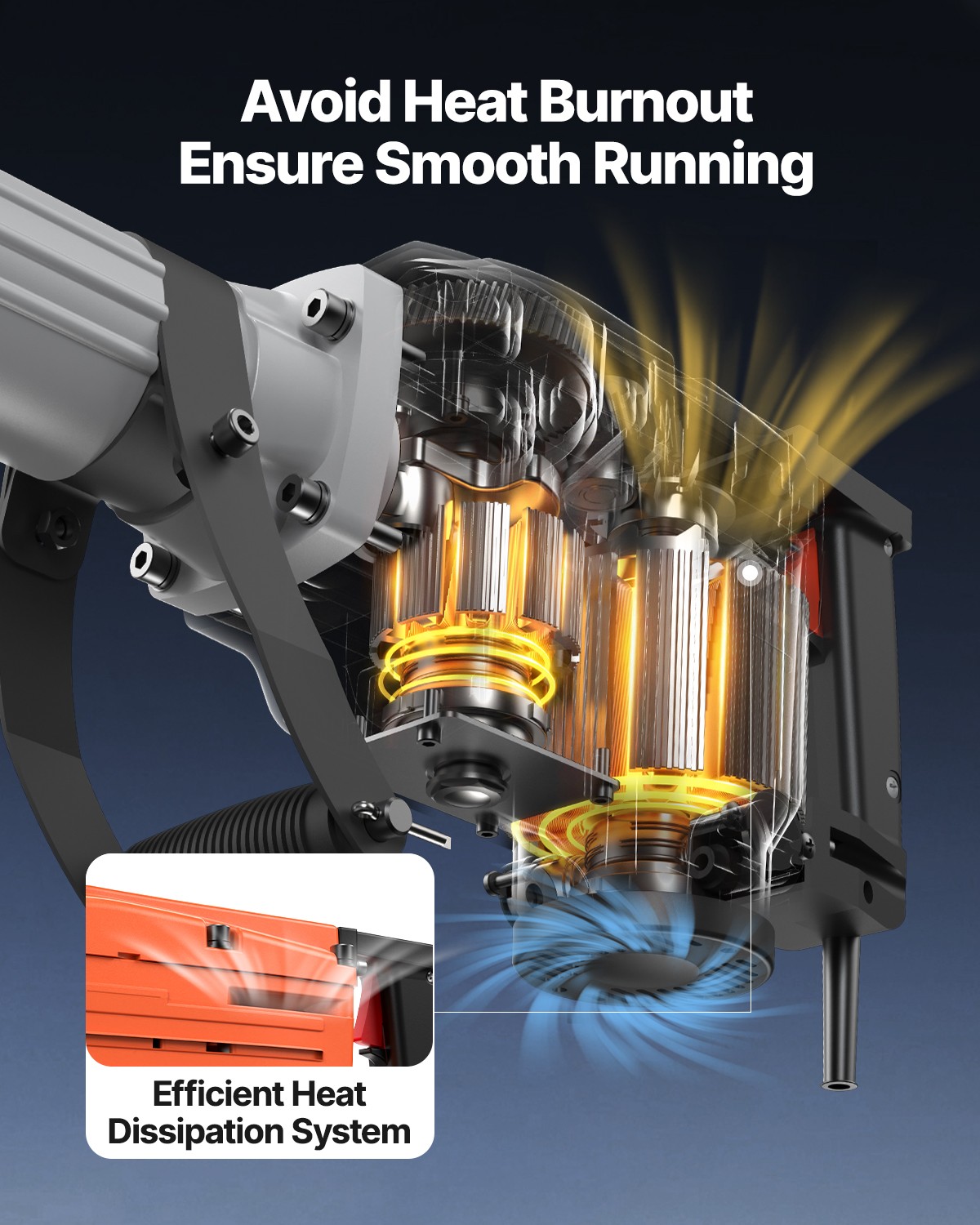 VEVOR Demolition Jack Hammer Concrete Breaker 2200W Electric Hammer