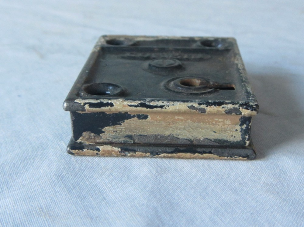 antique Corbin cast iron mortise chest lock with skeleton key