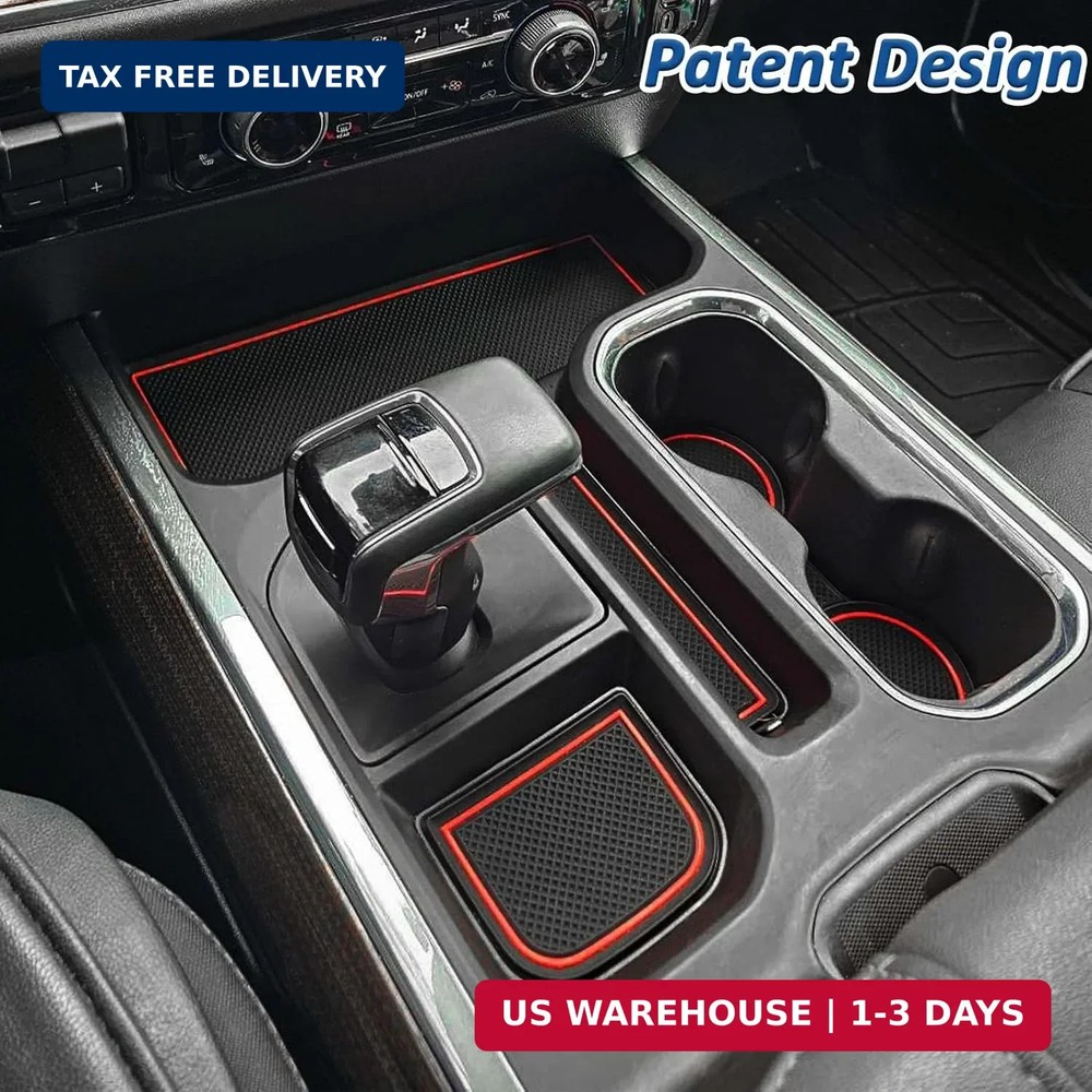 TOPINSTALL 7PCS Console Liners Compatible with 2023-2026 Chevy Silverado/GMC Sie