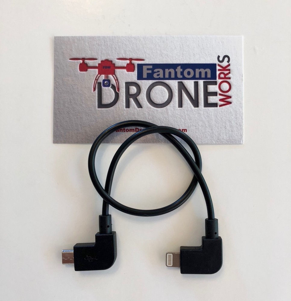 Dji Mavic Pro / 2 Pro / Zoom...Remote Control Cable..Short...Micro USB to Iphone