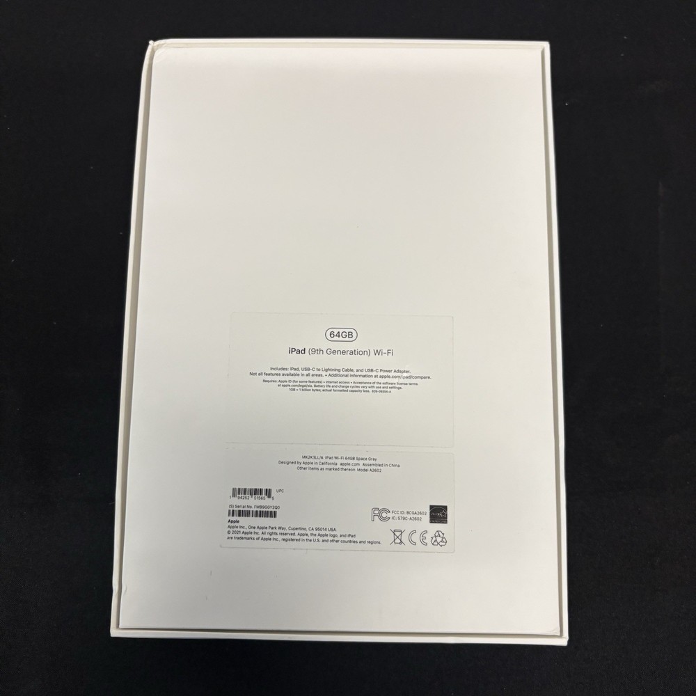 Apple iPad 9th Gen - BOX ONLY / EMPTY BOX Wi-Fi + Cellular Space Gray 64GB