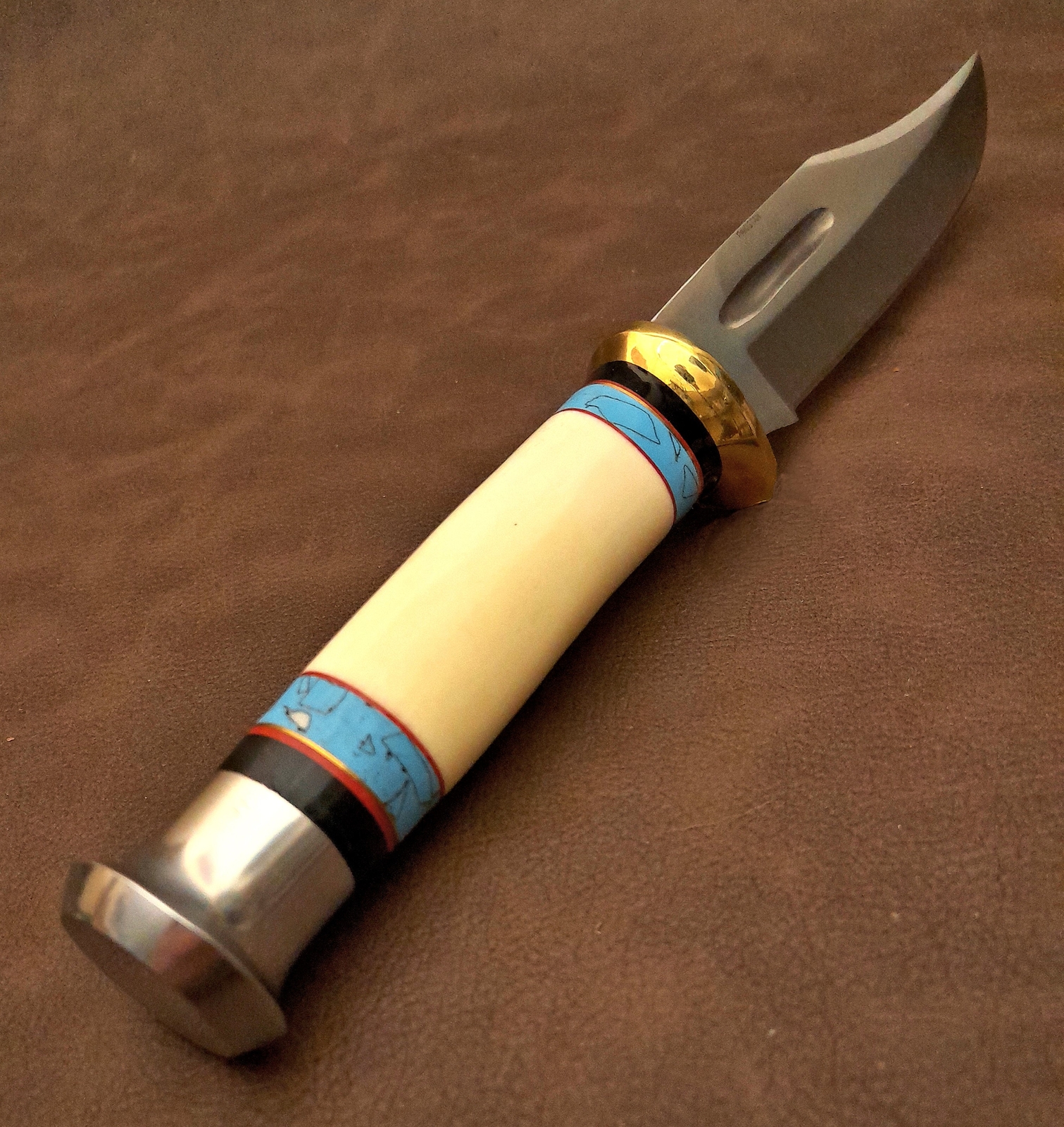 11.25" Real Bone Fixed Blade Bowie Hunter EDC Knife BL