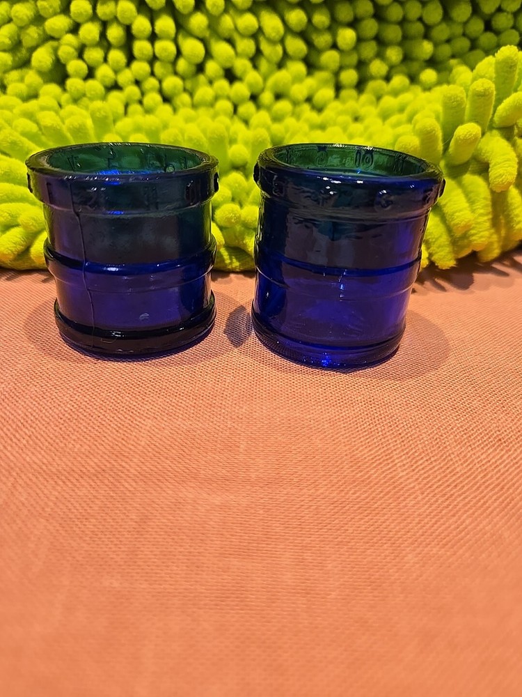 Two Cobalt Blue  Heaping Dessert Spoonful Dose Cups
