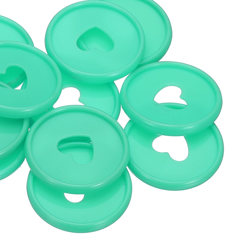 35mm Plastic Book Binding Discs, 11 Pack Expansion Discs Heart, Dark Green
