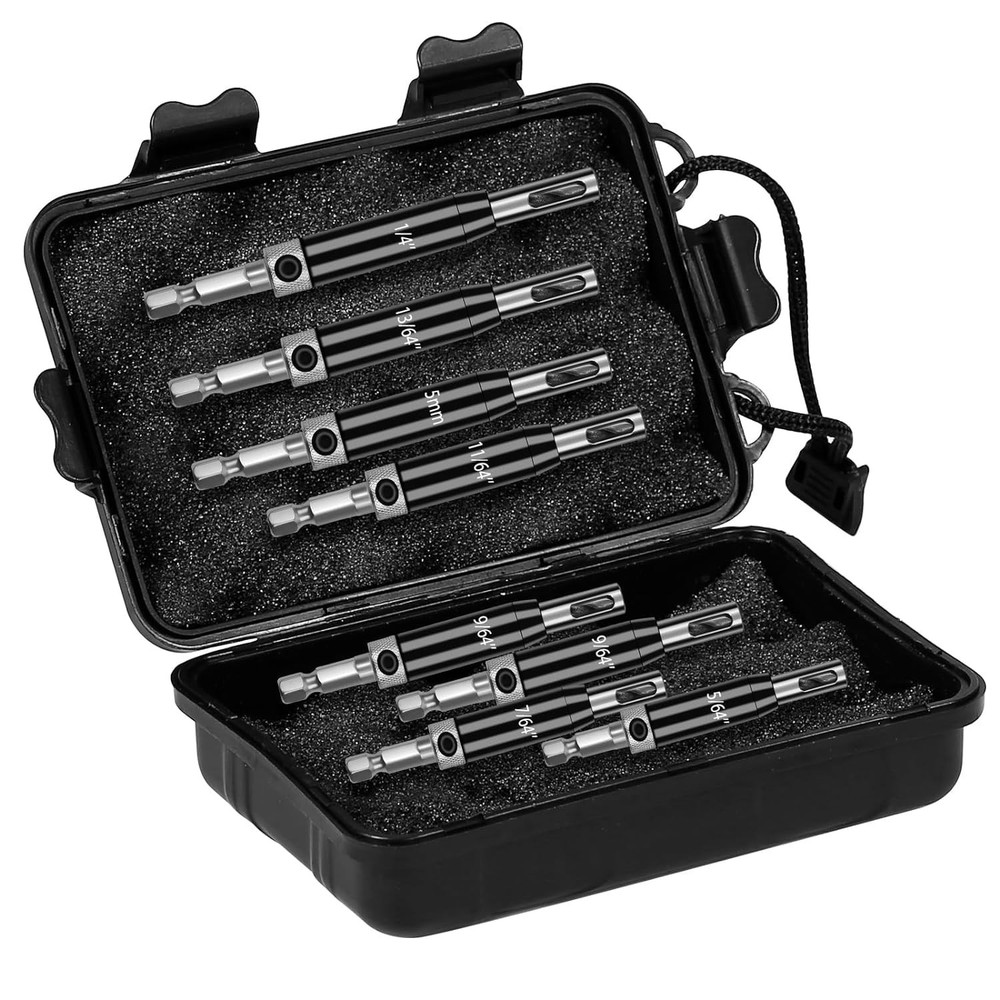 Self Centering Drill Bits Set for Hinges, Center Drill Bits VIX Bit Set with ...