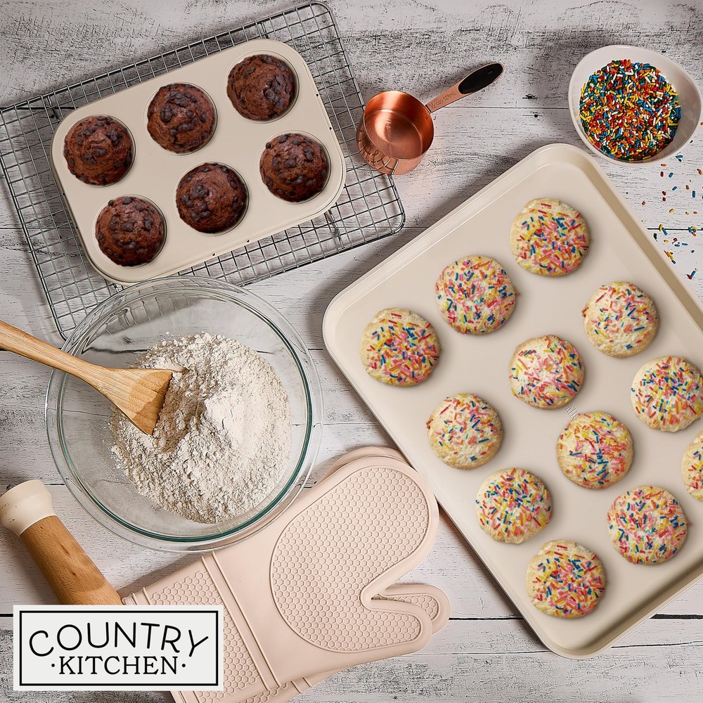 Nonstick Stackable Bakeware Set - Deluxe Heavy Duty, Durable, Easy Release Ba...