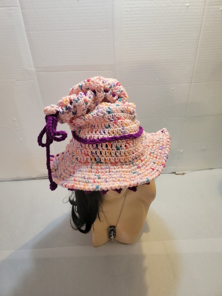 Handmade Crochet Pink Wizard Hat