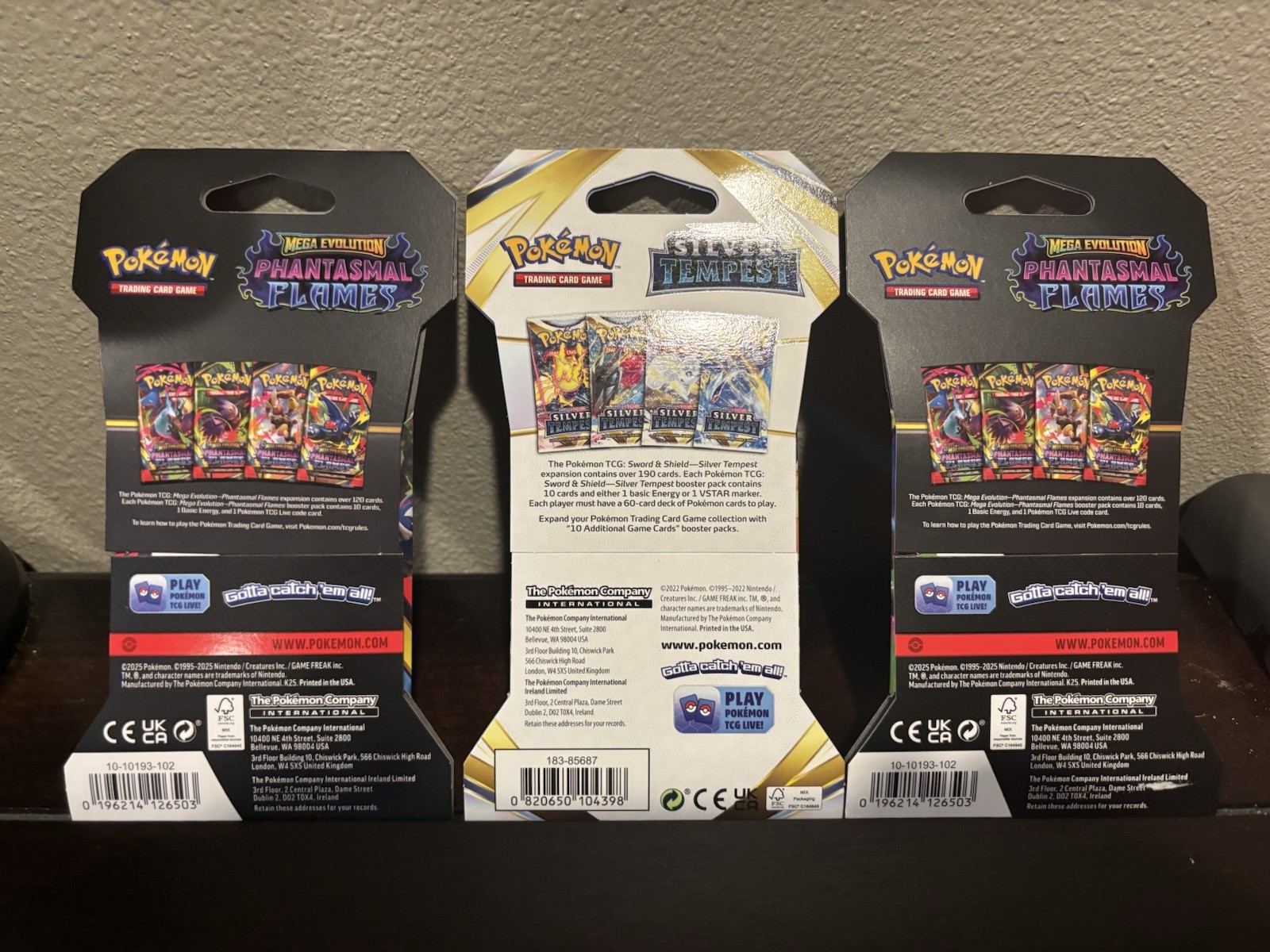 Pokémon-TCG Phantasm Flames Silver Tempest Sleeved Booster Pack Lot x3