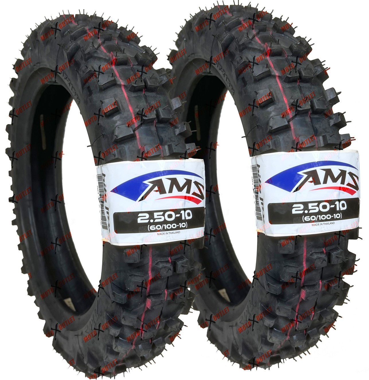 Yamaha PW50 TTR50 Front Rear Tire Tube Set 2.50-10 AMS Bite MX TTR PW 50 Tires