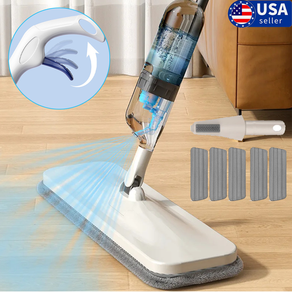 Spray Mops for Floor Cleaning with 5 Washable Pads, Wet Dry Microfiber Mop Home