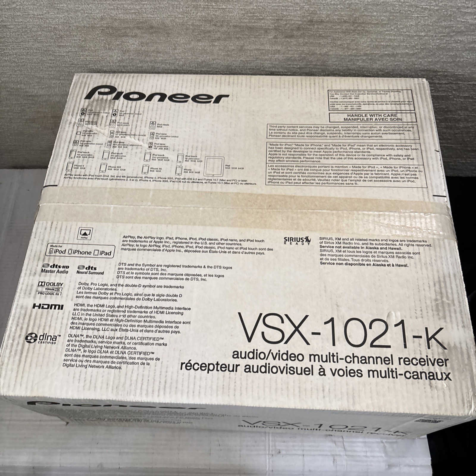 Pioneer VSX‑1021‑K Audio/Video Mult-Channel Receiver 3D-ready HDMI Apple AirPlay