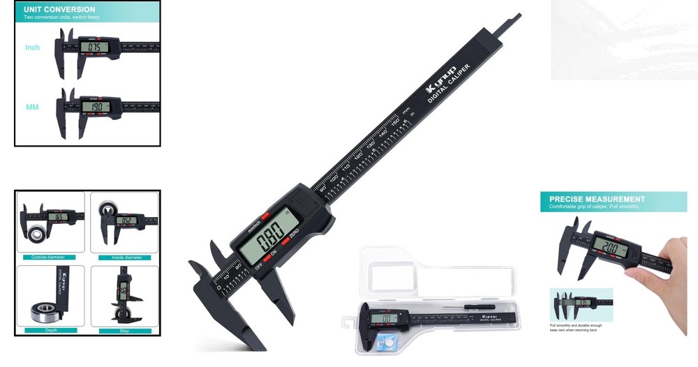 Automatic LCD Caliper 0-6" - Enhanced Precision Measuring Tool with Batteries