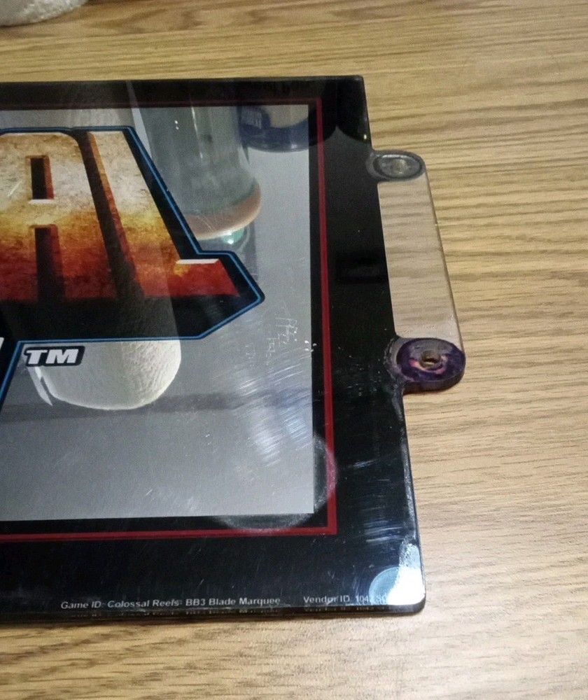 17" X 10" Plexiglass Colossal Reels Slot Machine Insert Rectangle Used