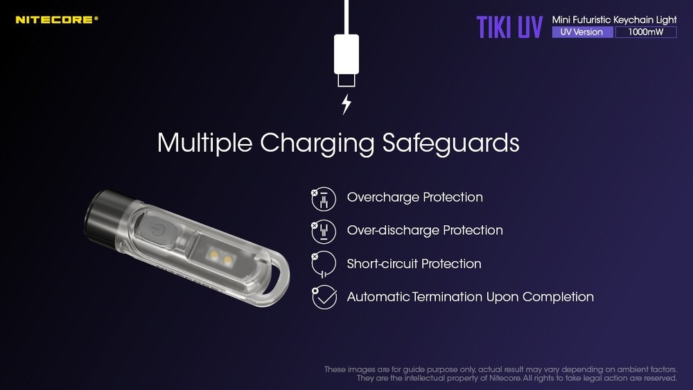 NITECORE TIKI UV Rechargeable Keychain Light Mini UV Flashlight High CRI Torch