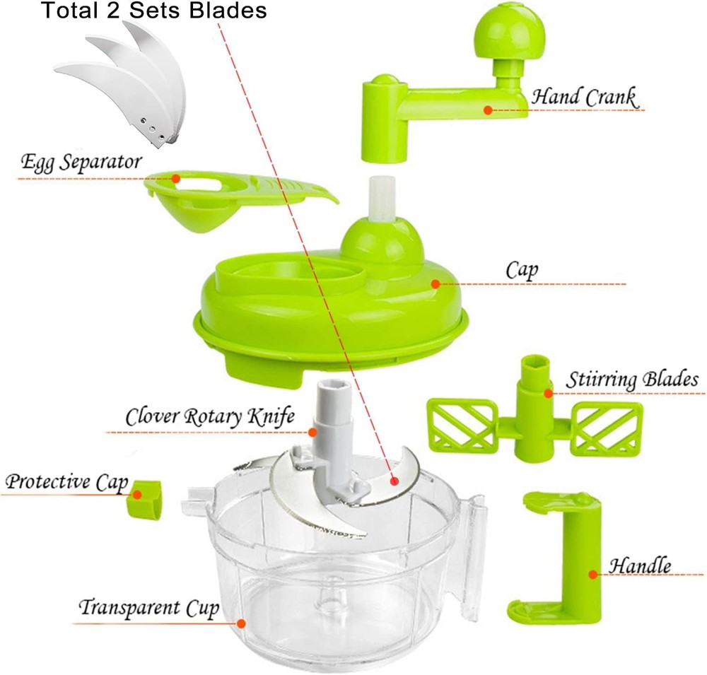 Food processor Hand-cranked food processor/manual food chopper/