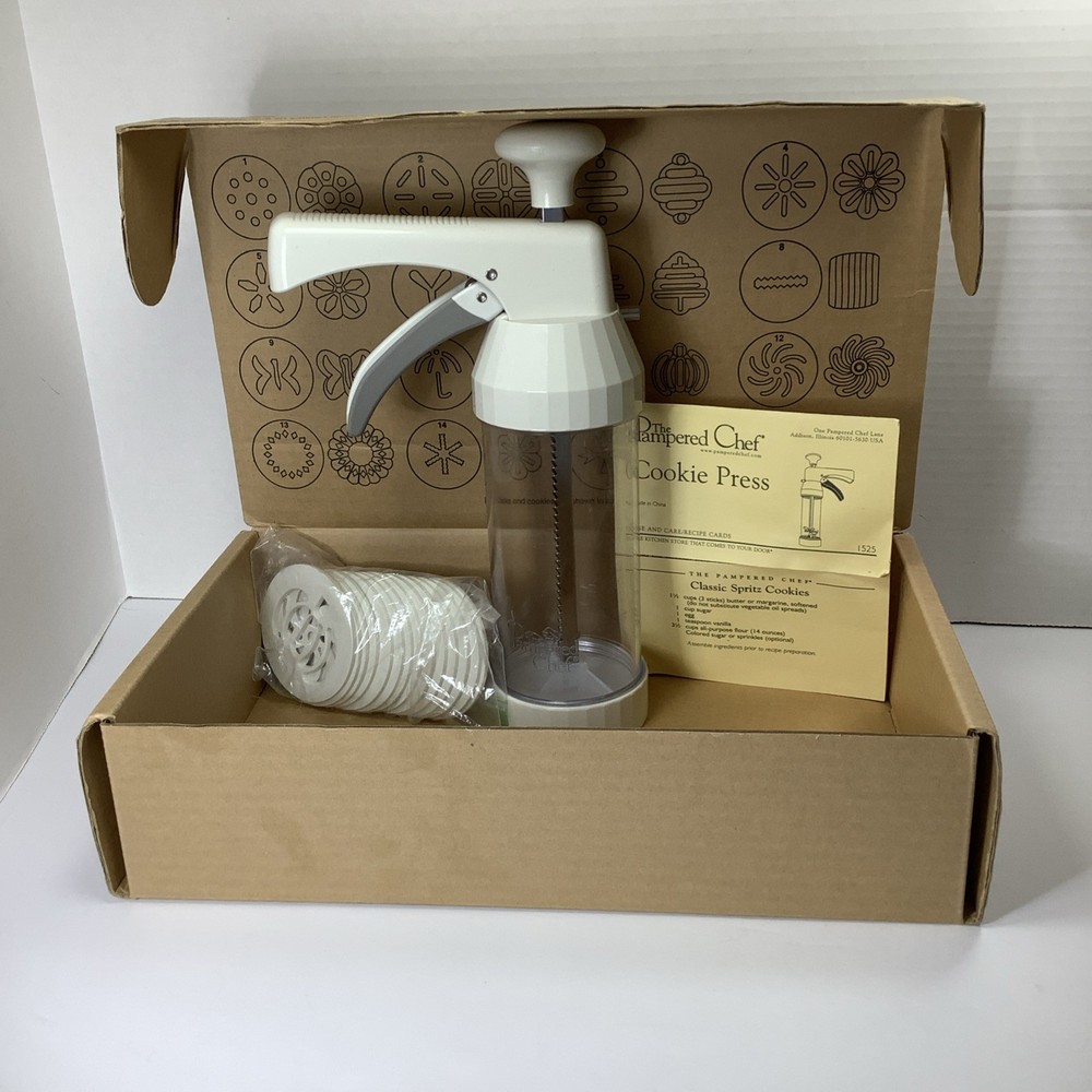 Pampered Chef Cookie Press Set 1525 Cookie Making Kit Gun Set