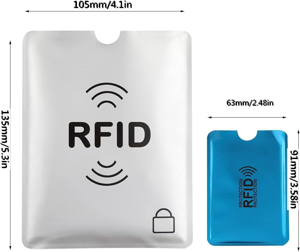 16 RFID Blocking Sleeves Set (12 Colorful Credit Card Protector RFID Blocking Sl