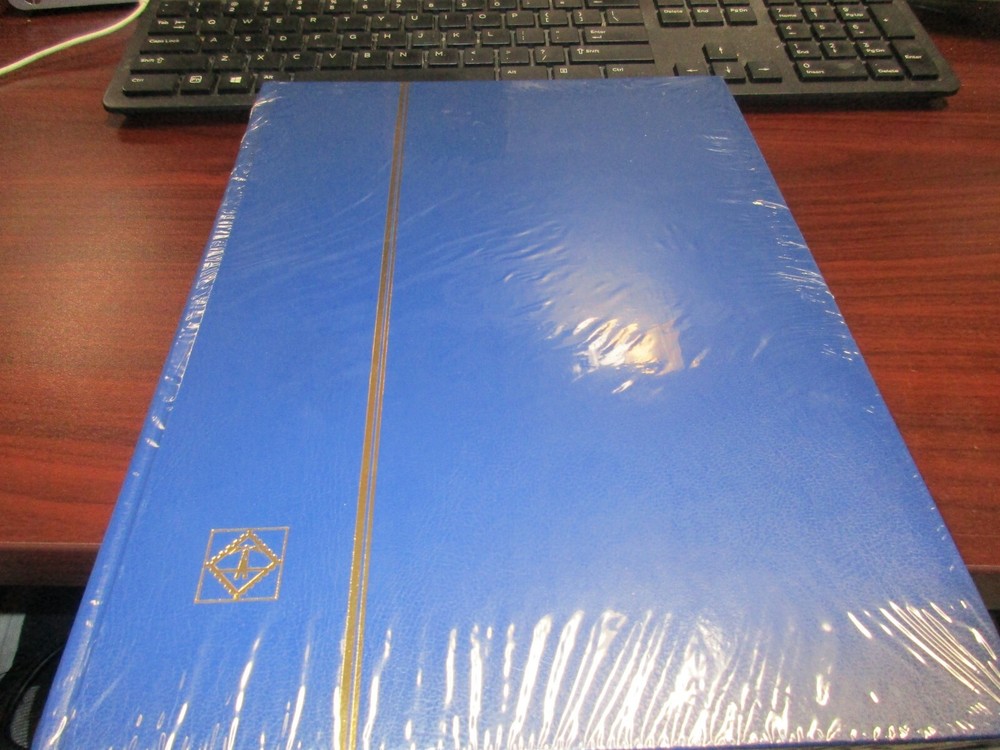 LIGHTHOUSE STOCKBOOK #337308,32 BLACKPAGES BLUE COVER NEW IN SHRINKWRAP FREE SHP