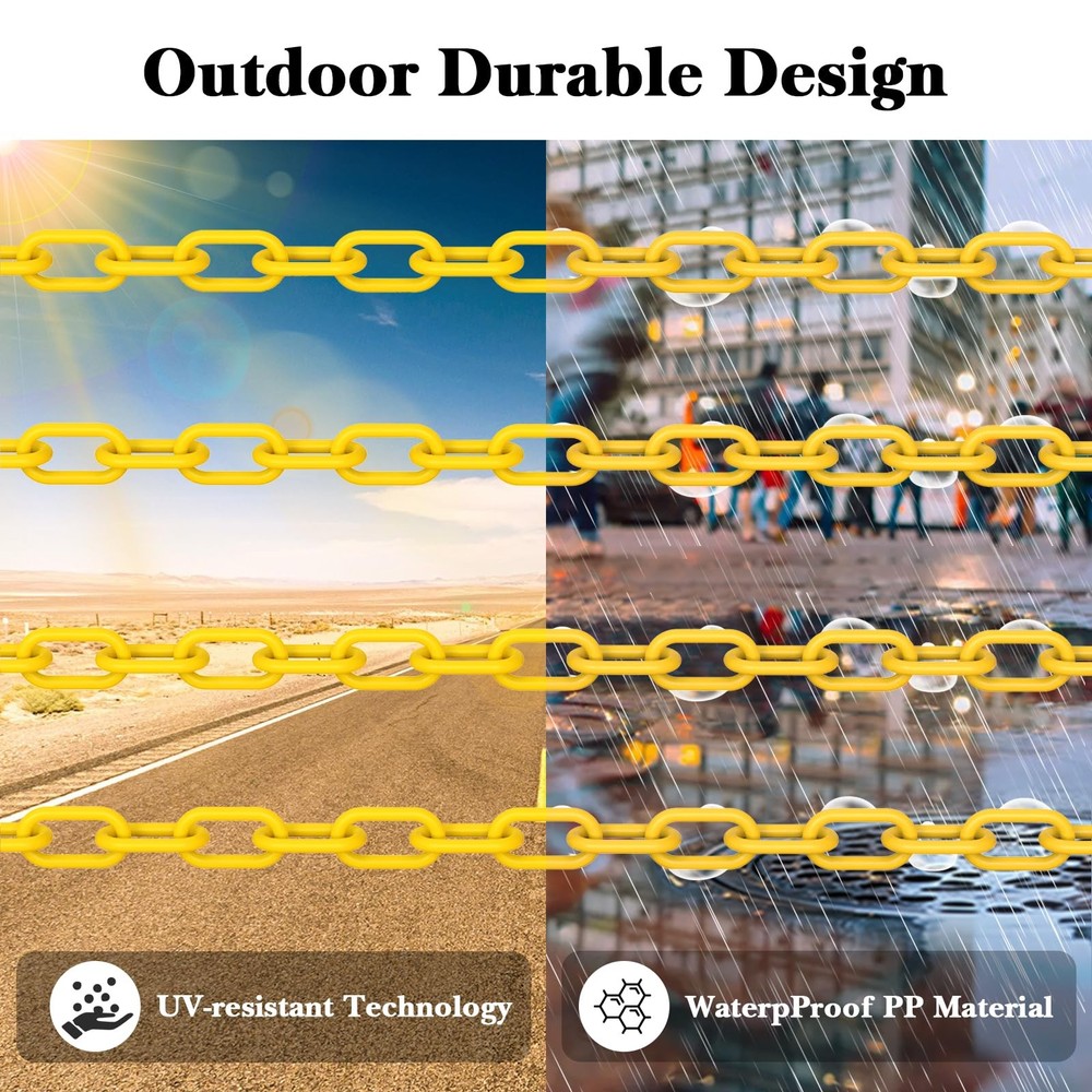 Drawpies Plastic Chain, 200Ft Yellow Chains 200Ft-2Pieces,
